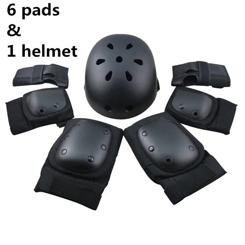 6pads 1 Helmet Black-S