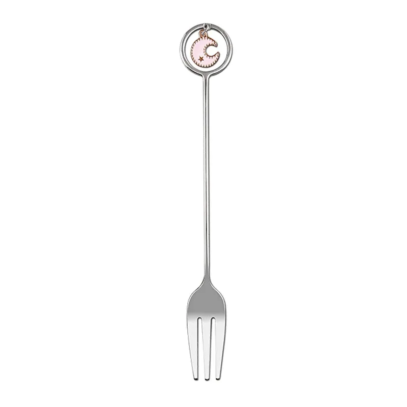 silver pink fork