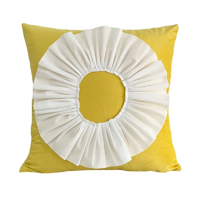 Copertura per cuscino giallo-Sunflower-A-1pcs