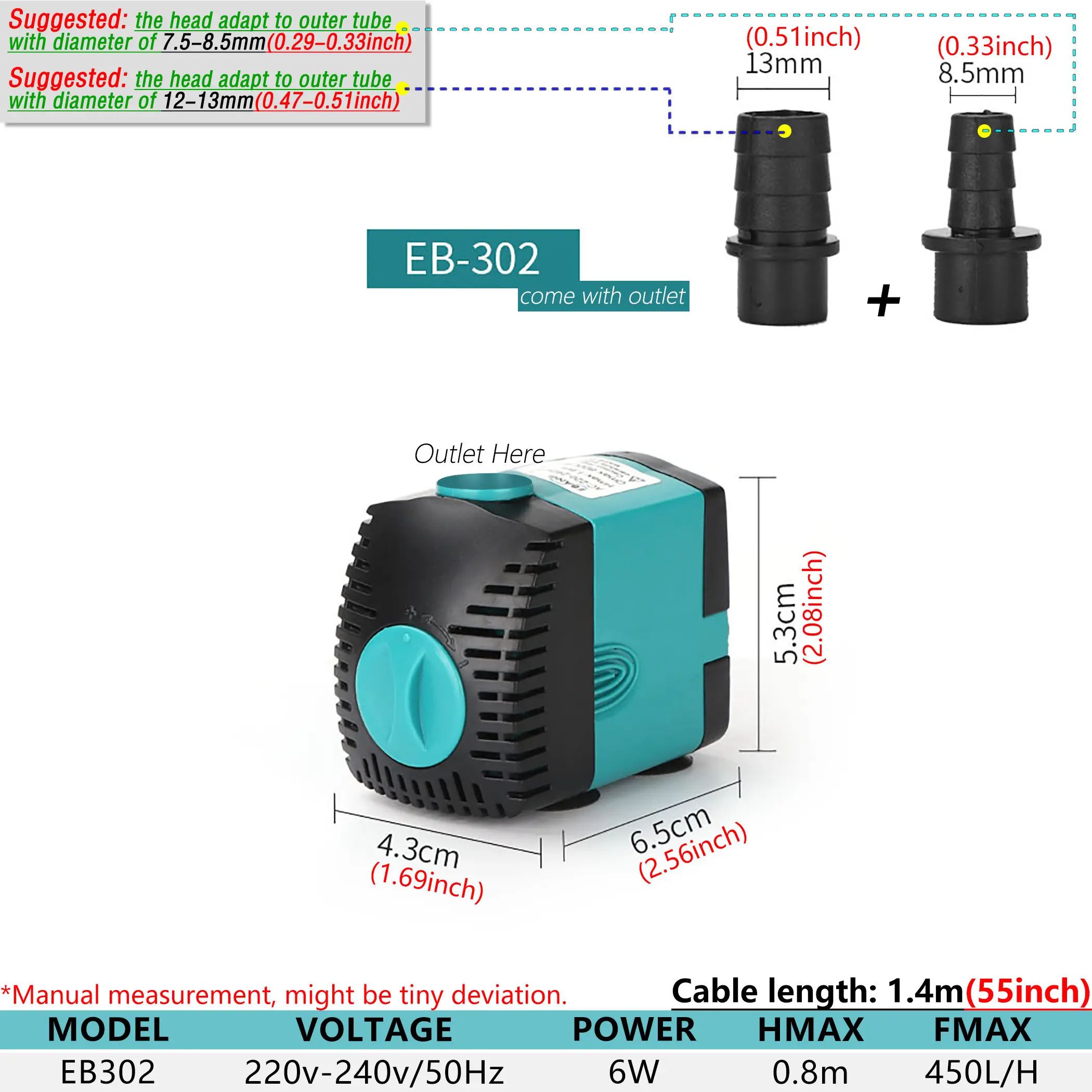 Color:EB302 118GPH(450LPH)