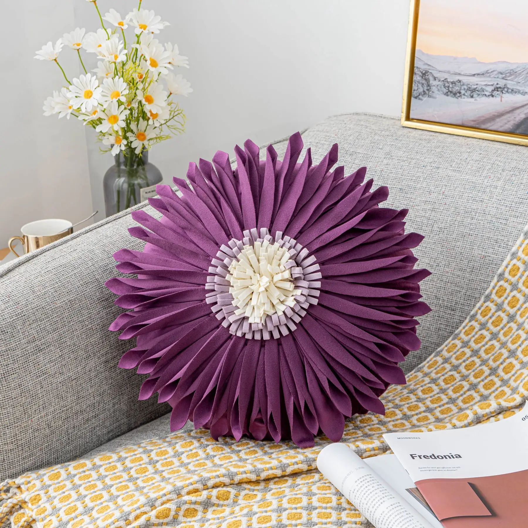 Round Purple-1PCS Cushion cover
