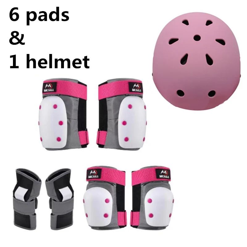 6pads 1 Helmet Pink2-M