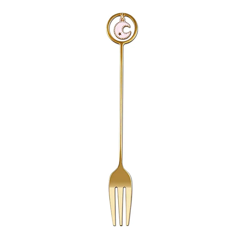 gold pink fork