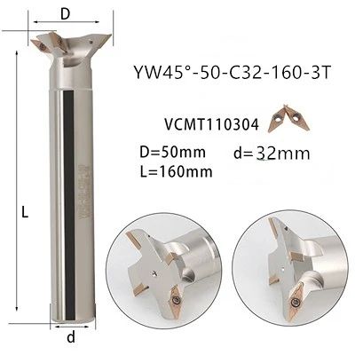 Snijkantlengte: YW45-50-C32-160-4T