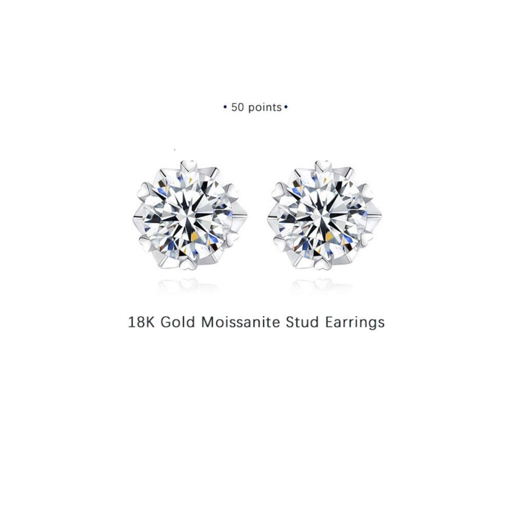 Oro bianco 18 carati + 0,5 ct Moissanite-Earr