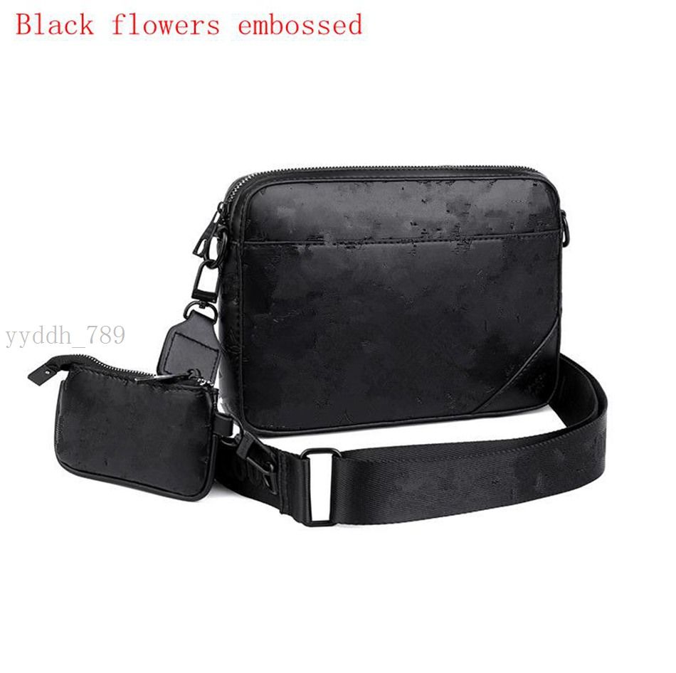 Black embossed flowers 2pcs