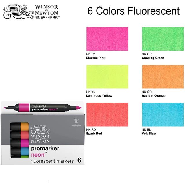 6 couleurs fluorescentes