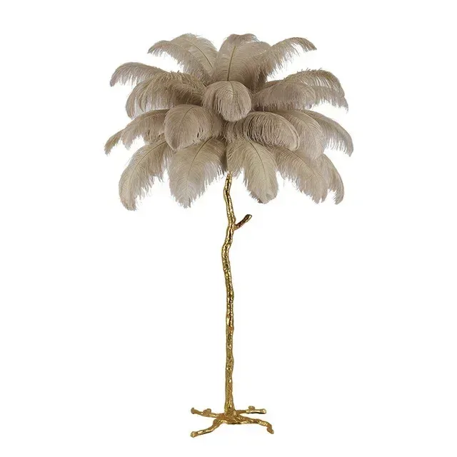 UK Plug H170cm 35 feathers Camel