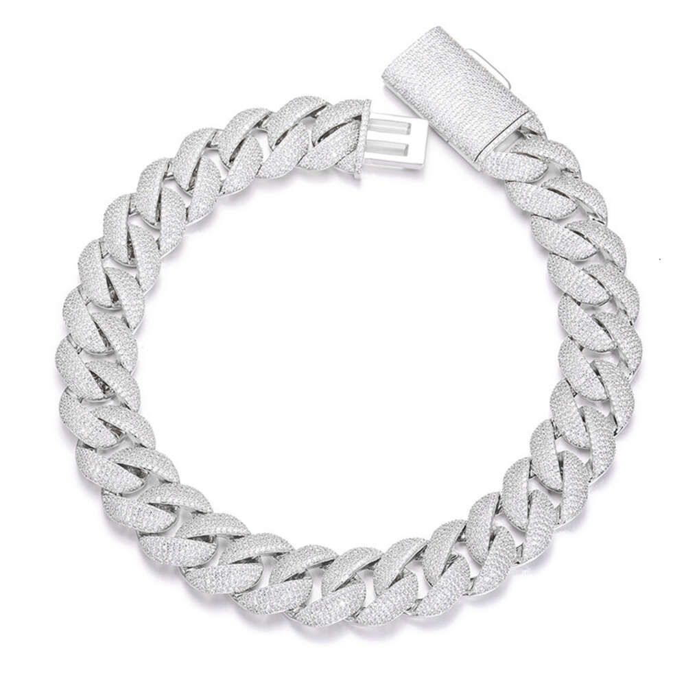 Silver-kubansk länkkedja-18-halsband