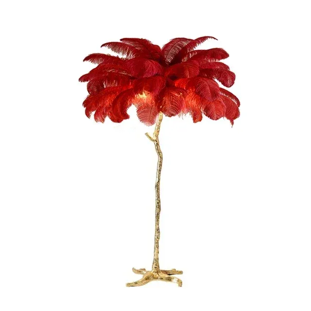 UK Plug H170cm 35 feathers Red