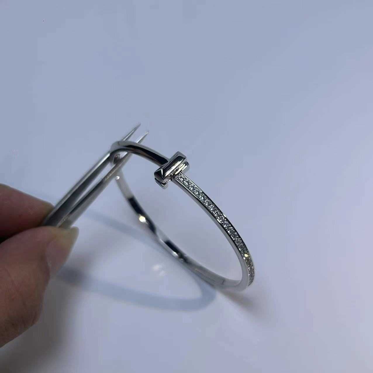 Platina liten diamant inlagd armband