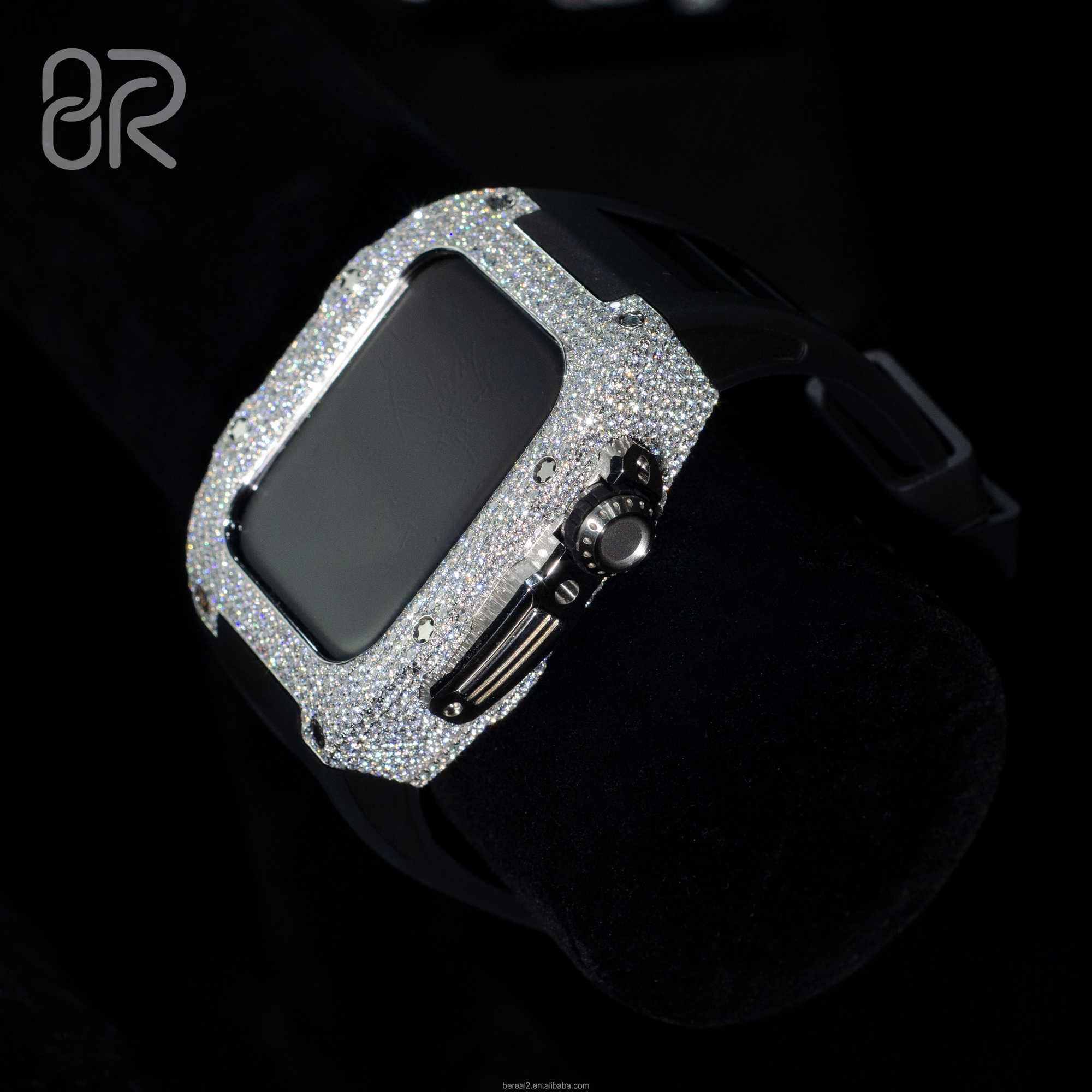 Boîtier de montre personnalisé-diamant Moissanite