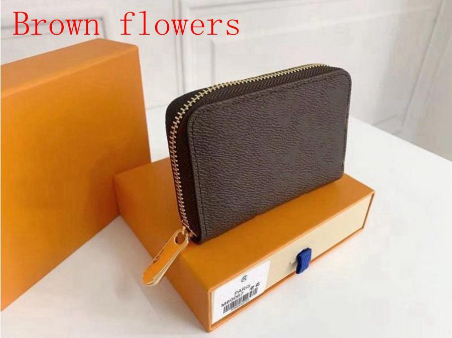 Brown flowers wallet