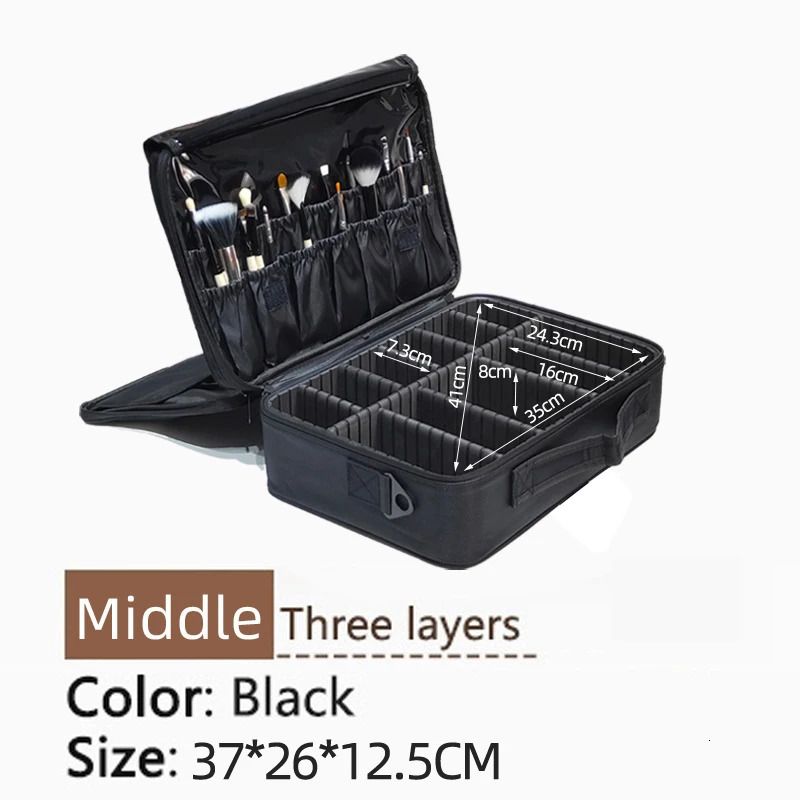 Middle 3 lager svart