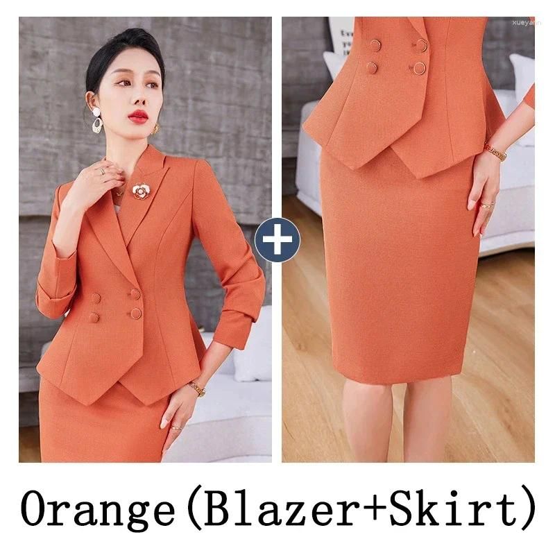 Orange Skirt Suit