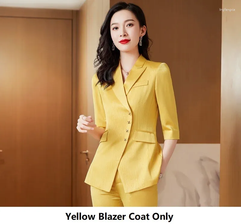 Manteau de blazer jaune