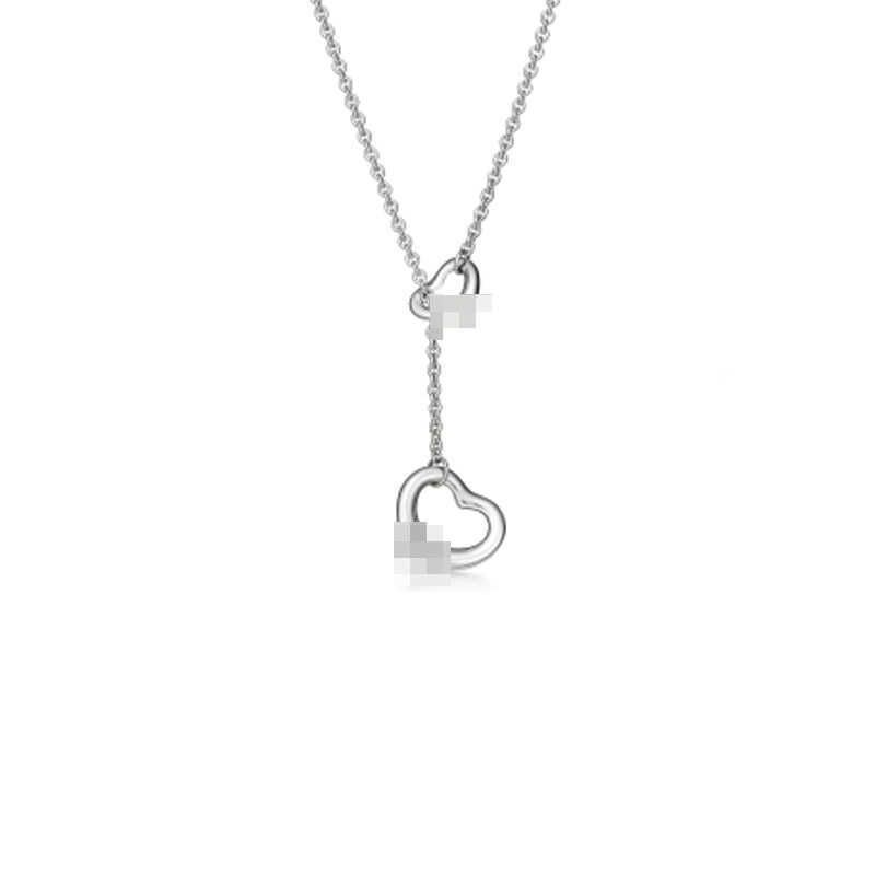 Två hjärta halsband-925 silver