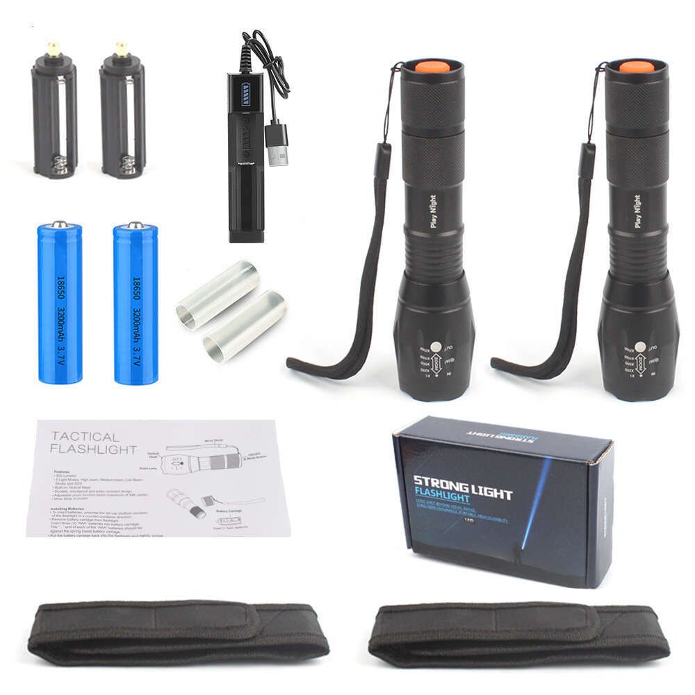 Pack of 2 small flashlights * 2 18650