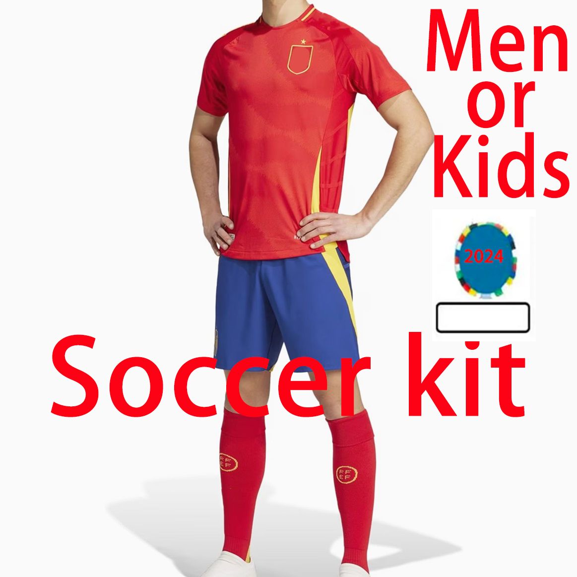 Soccer kit home with patch