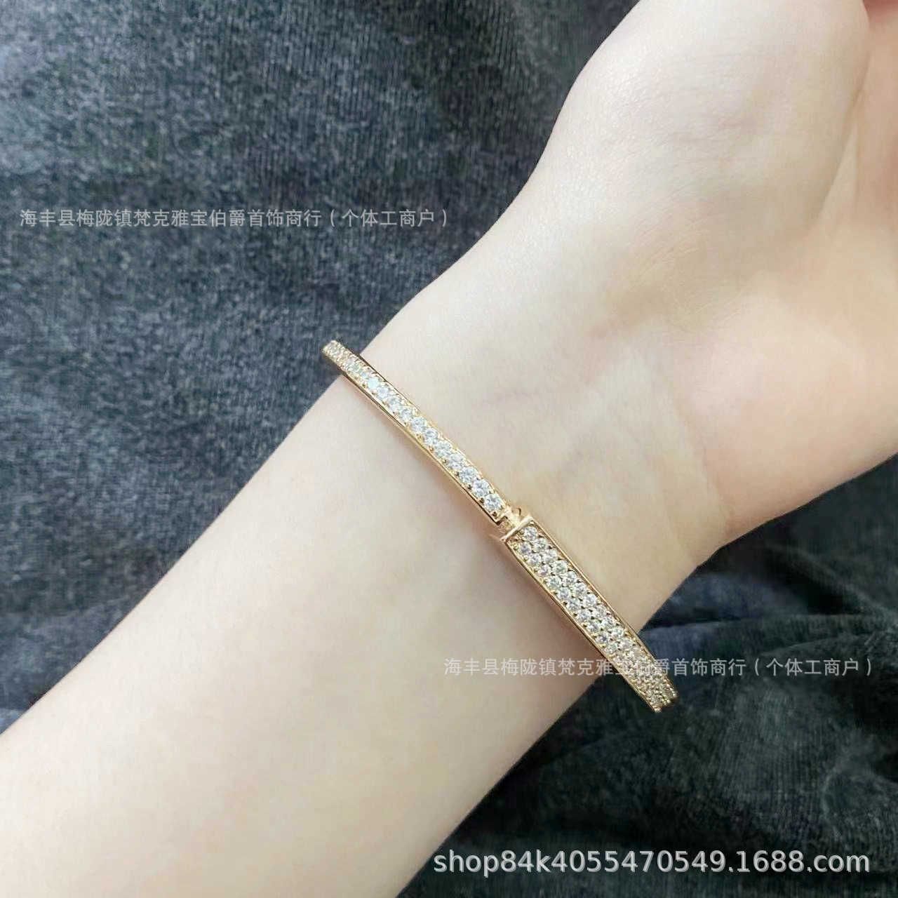 Full Diamond Armband Rose Gold (en S