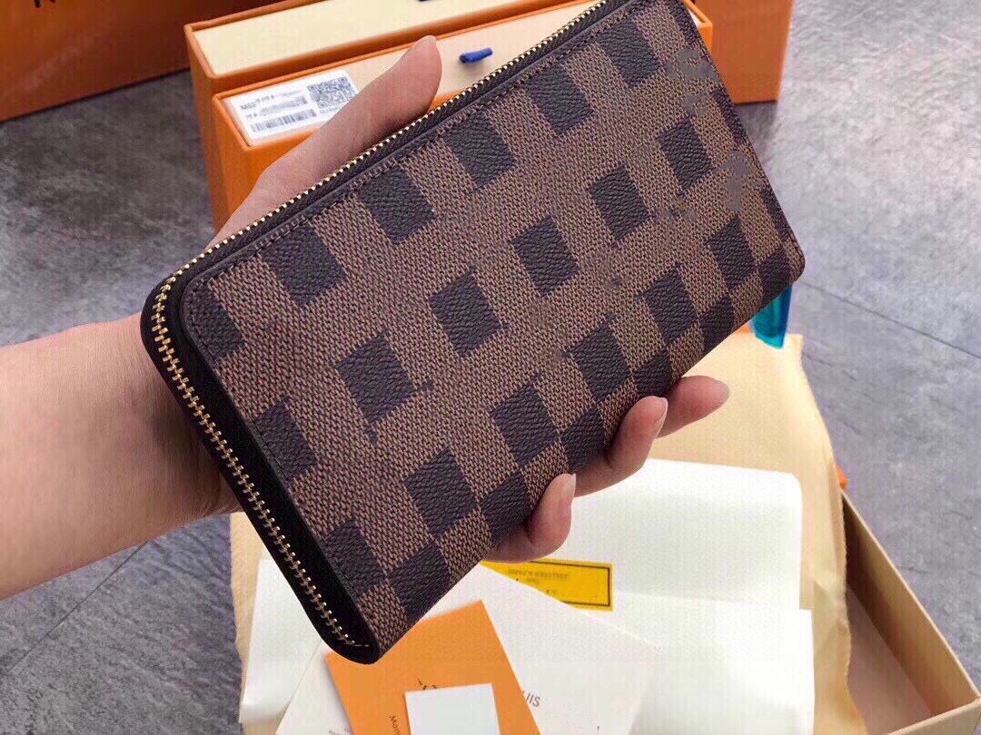 Brown grid wallet