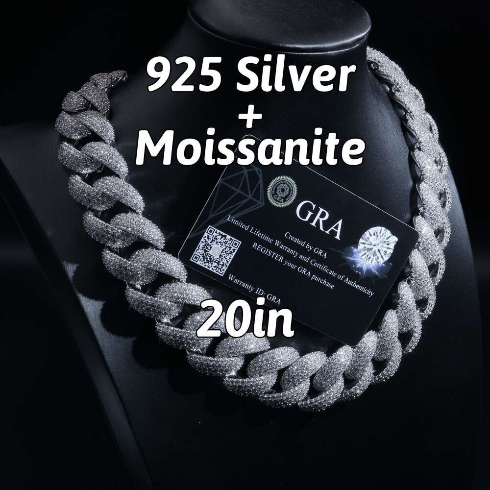 22mm:925sliver Mossanite-24inches