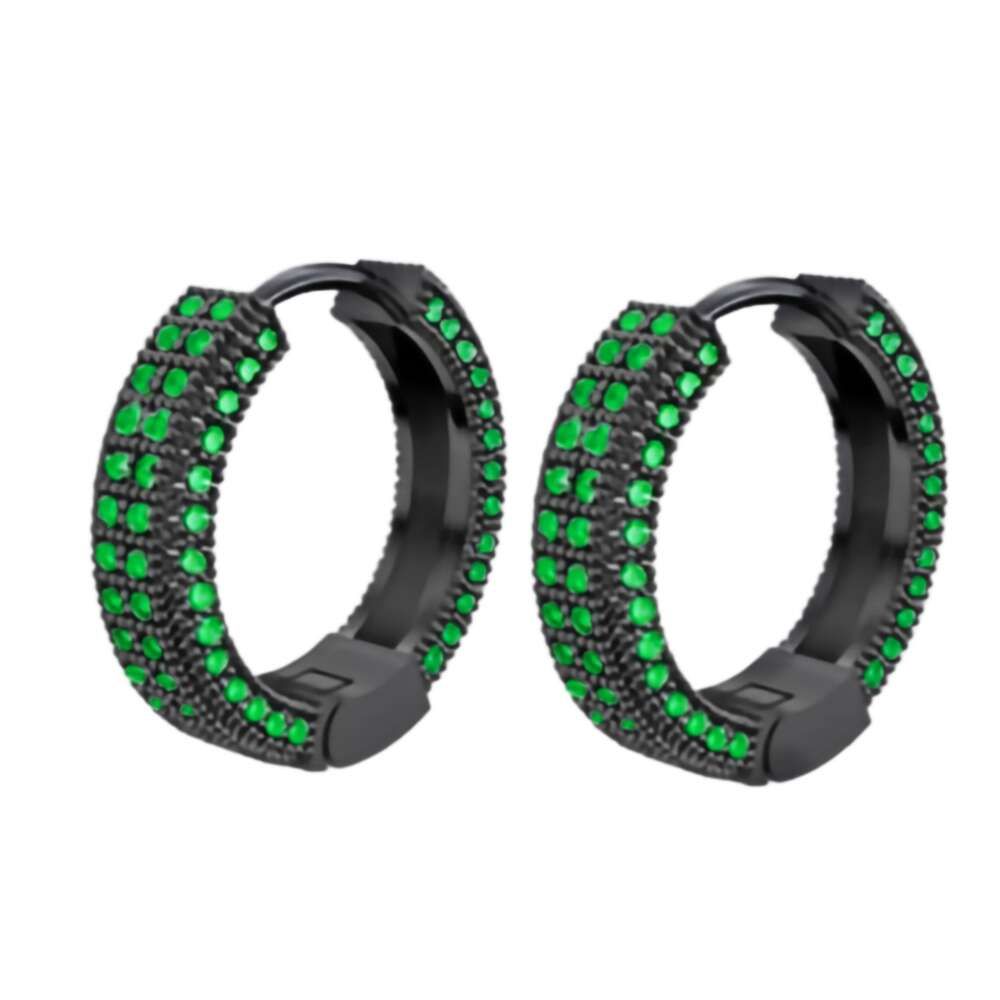 Green Diamond Ear Buckle Black And