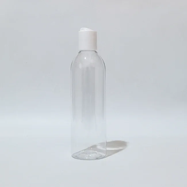 Garrafa plástica transparente de 250ml branca