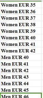 Vrouwen EUR 35