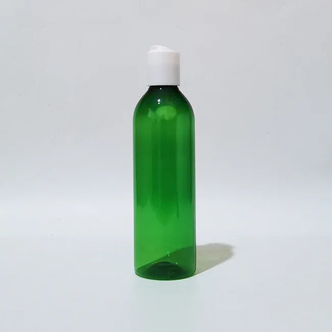 Garrafa plástica verde de 250ml branca