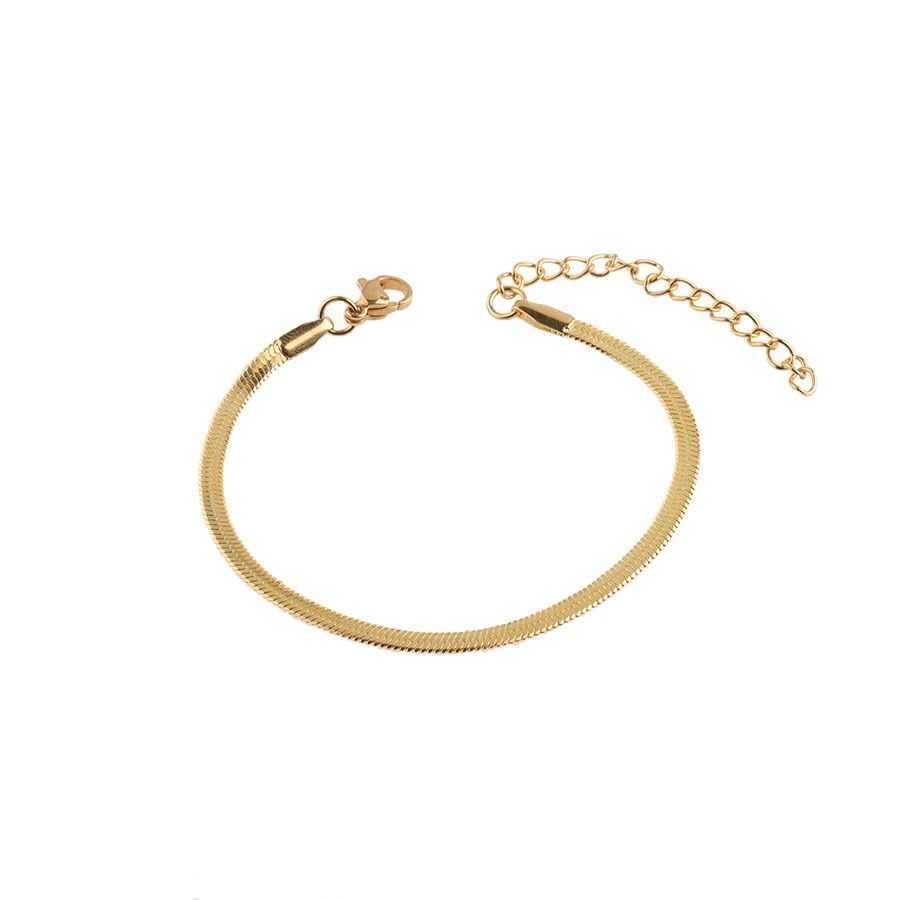 3mm Herringbone-PVD 18K Gold-21cm