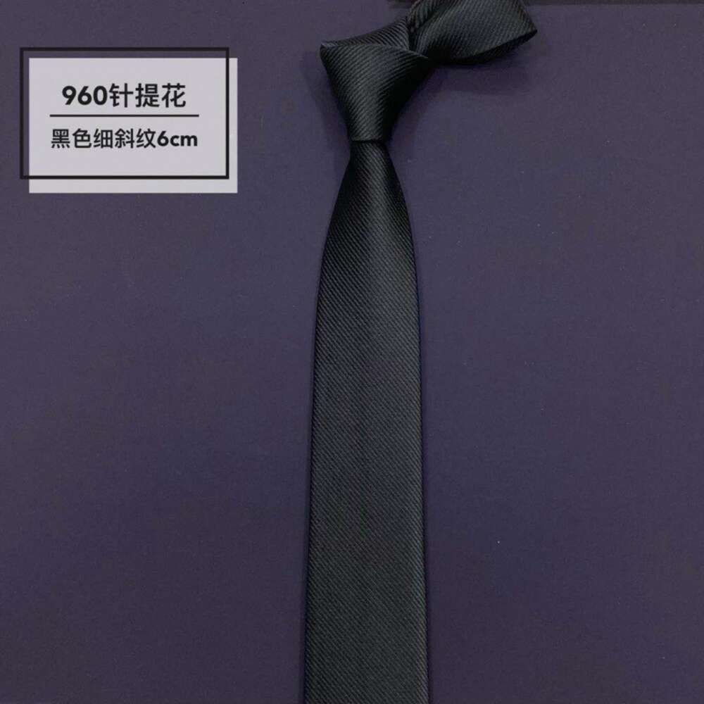 960 Needle Black Fine Twill 6cm Wide H