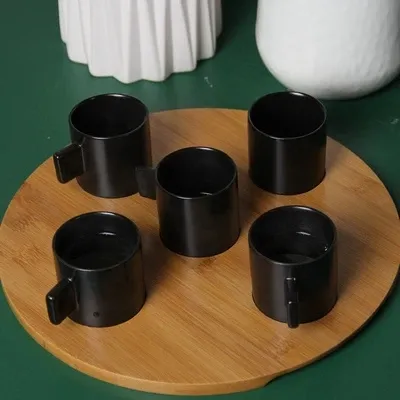 80ML 5 Black Cups Tray