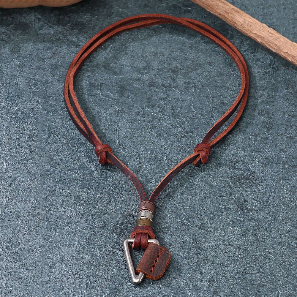 Triangle Cowhide Necklace - Qnn1128