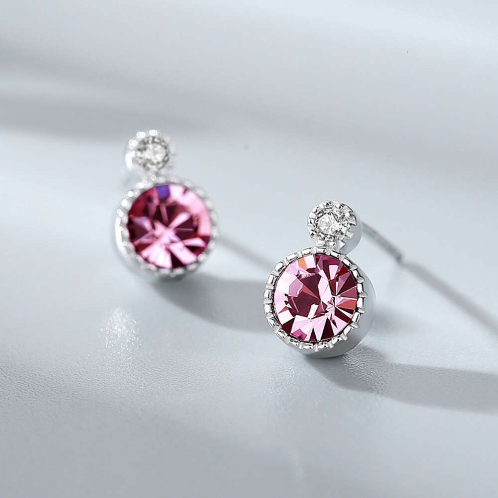 Orecchini in cristallo rosa-925 argento