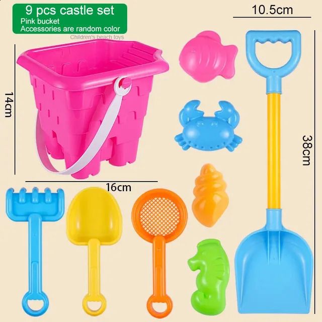 9pcs Pink Castle