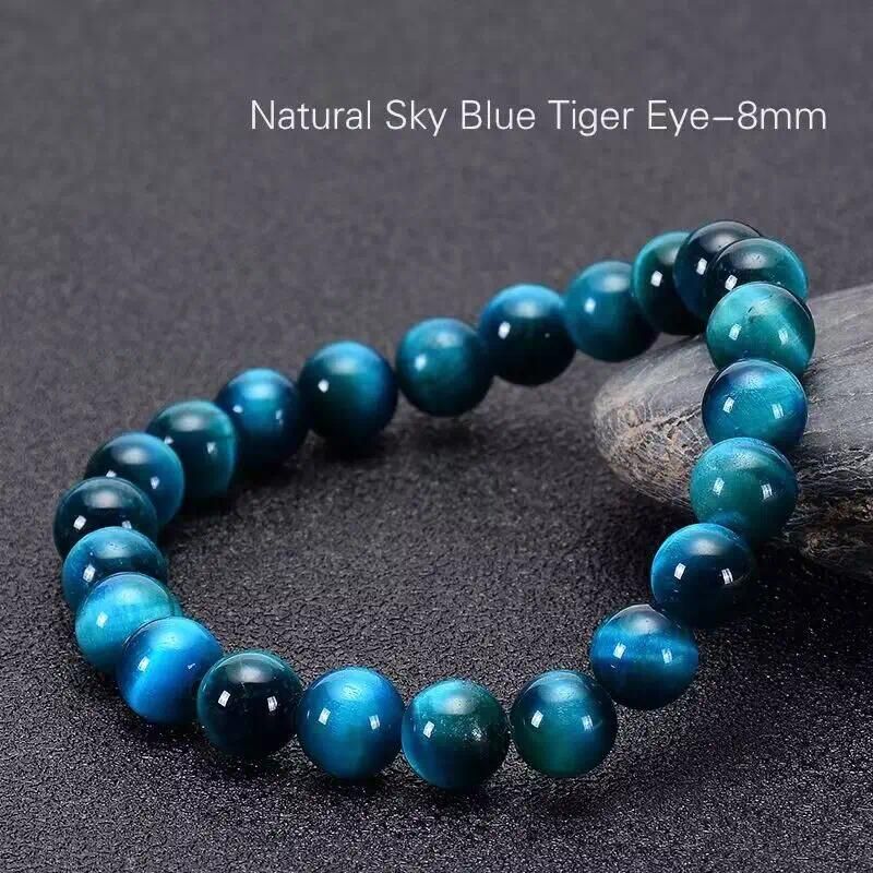 17 beads Blue Tiger Eye (8mm)