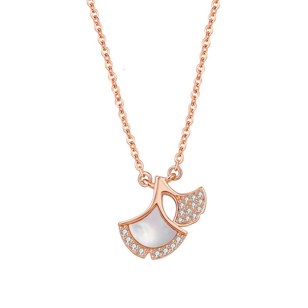 Ginkgo Leaf Necklace Champagne Gold