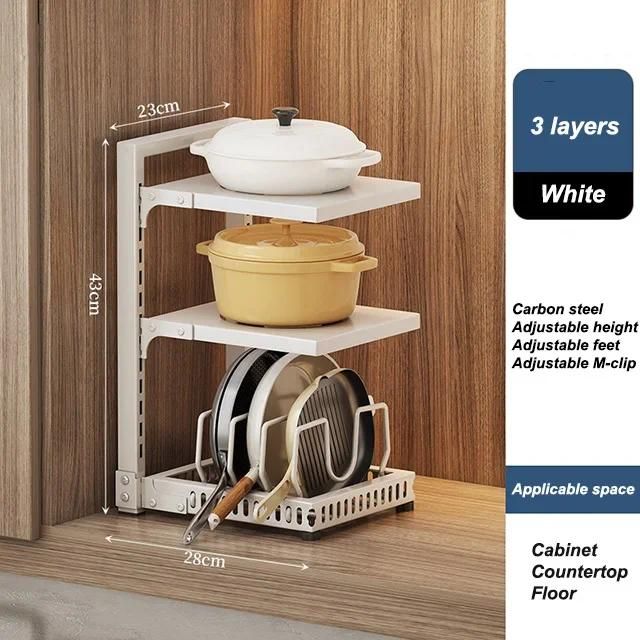 3-tiers White Rack