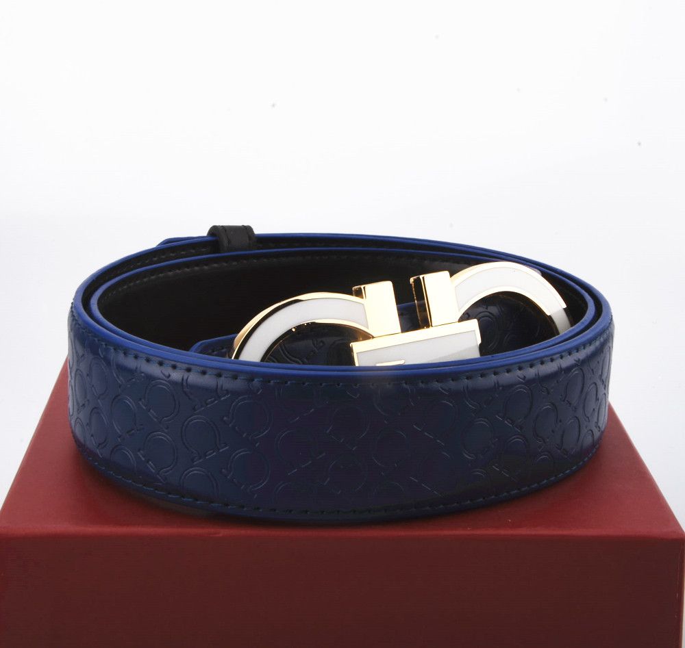 Blue belt + white buckle