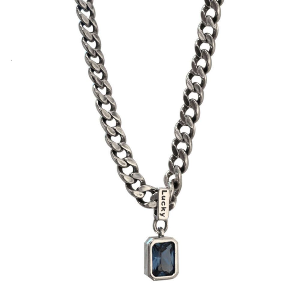 Blue Diamond Chain Necklace Copper