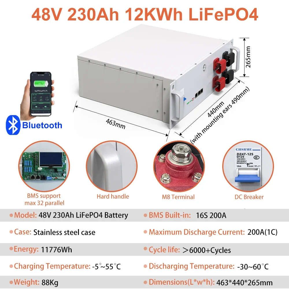 48 V, 230 Ah, 11,7 kW