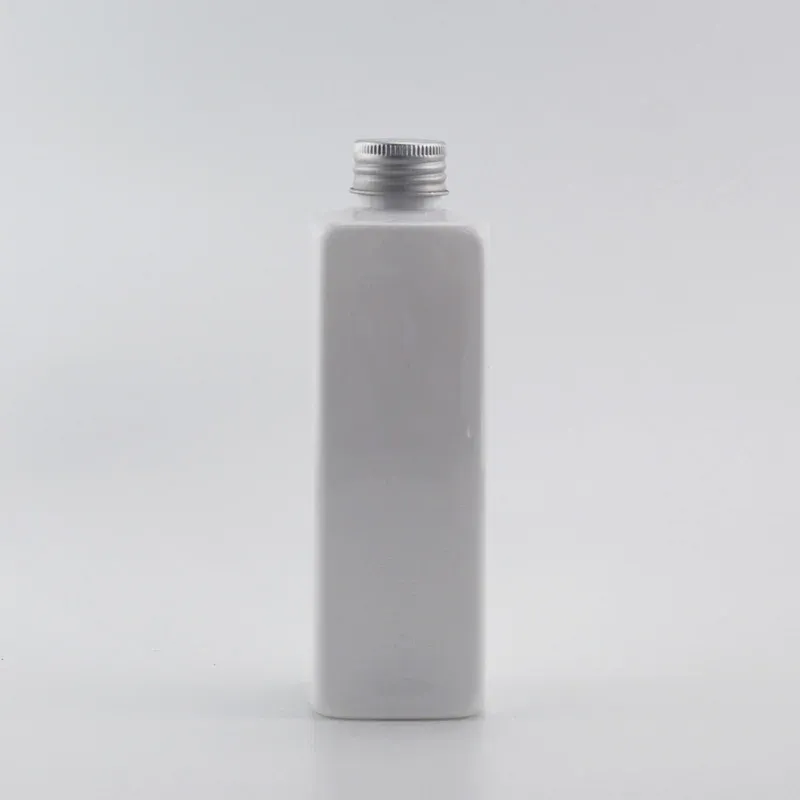 Bouteille en plastique blanche argentée de 250 ml