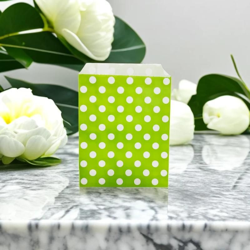 13x18cm 10pcs green round dot