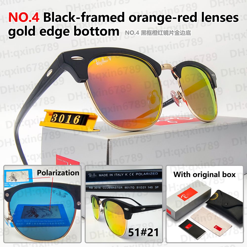 NO.4 Black-framed orange-red lenses