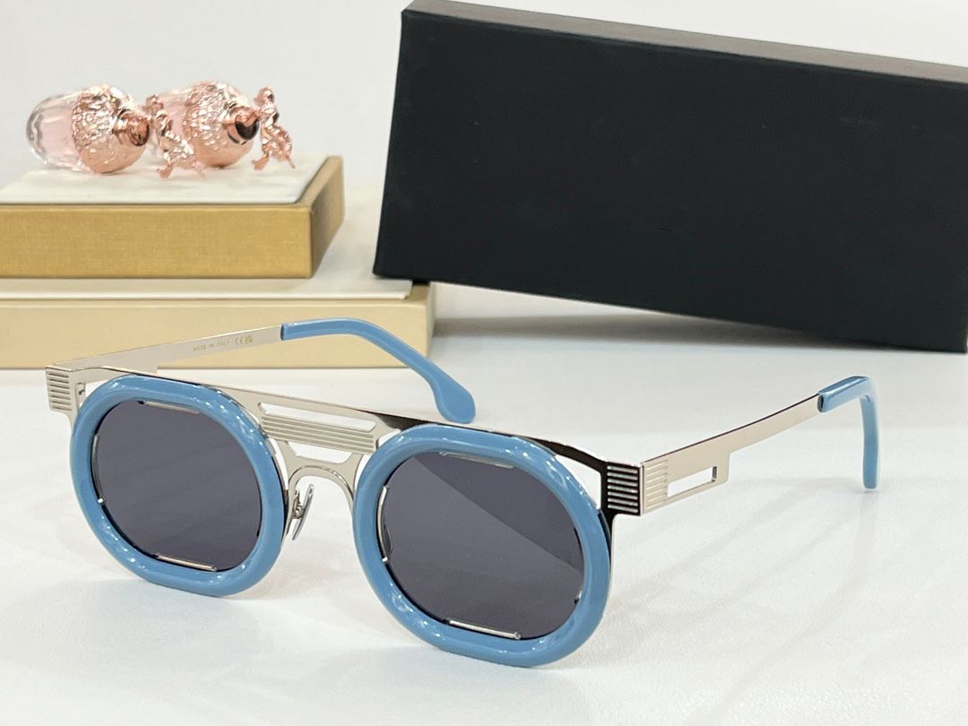 Blue silver frame grey lens