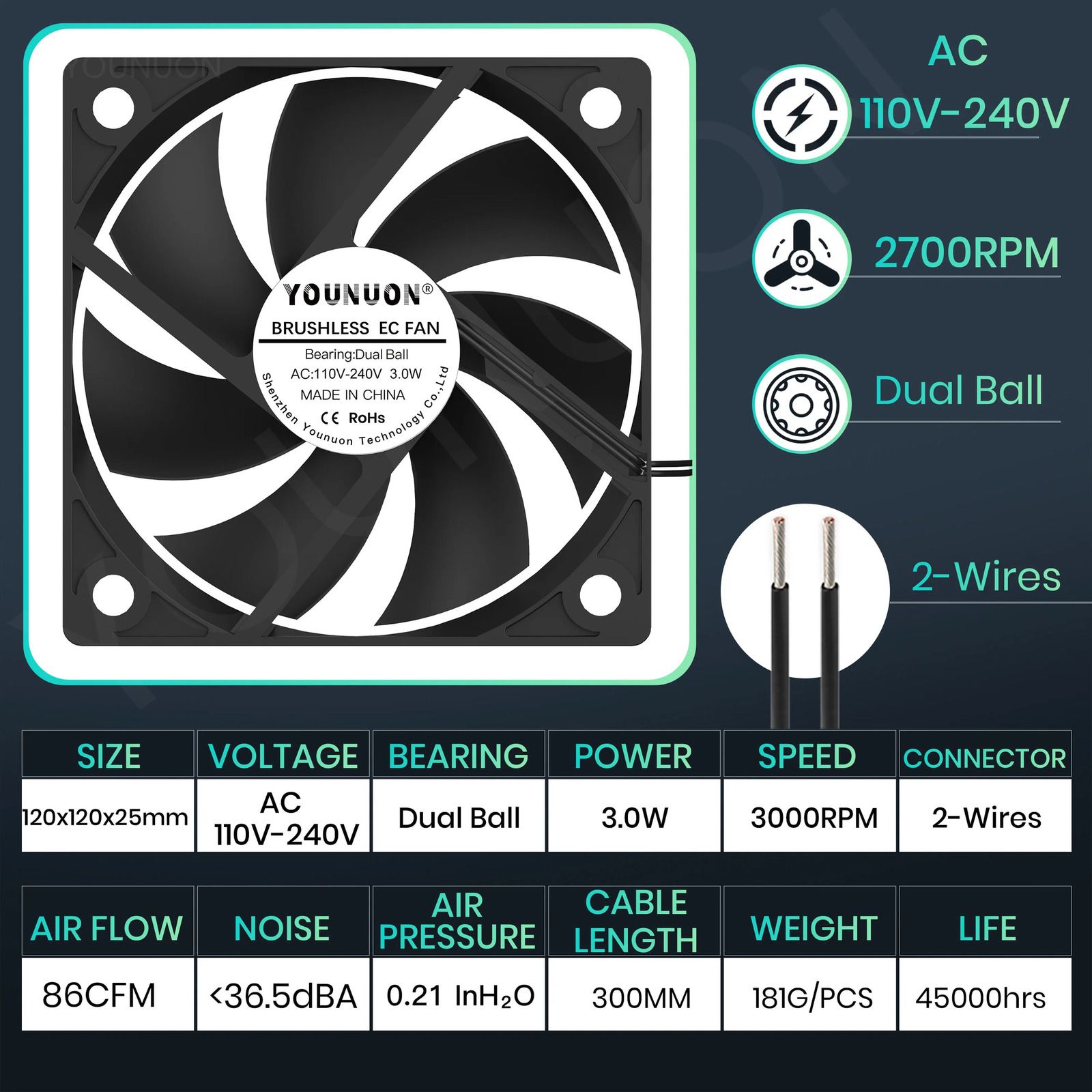 Ac 110v-240v Sfera-Nero-No Rgb