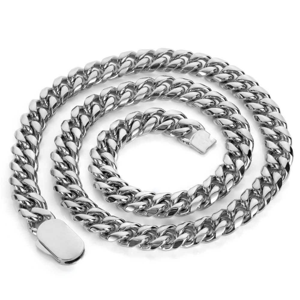 8mm silverhalsband 55 cm