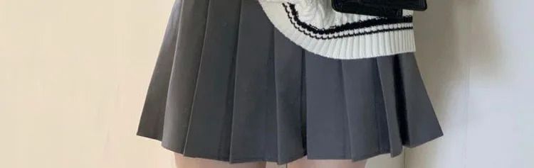 Gray Pleated Skirt