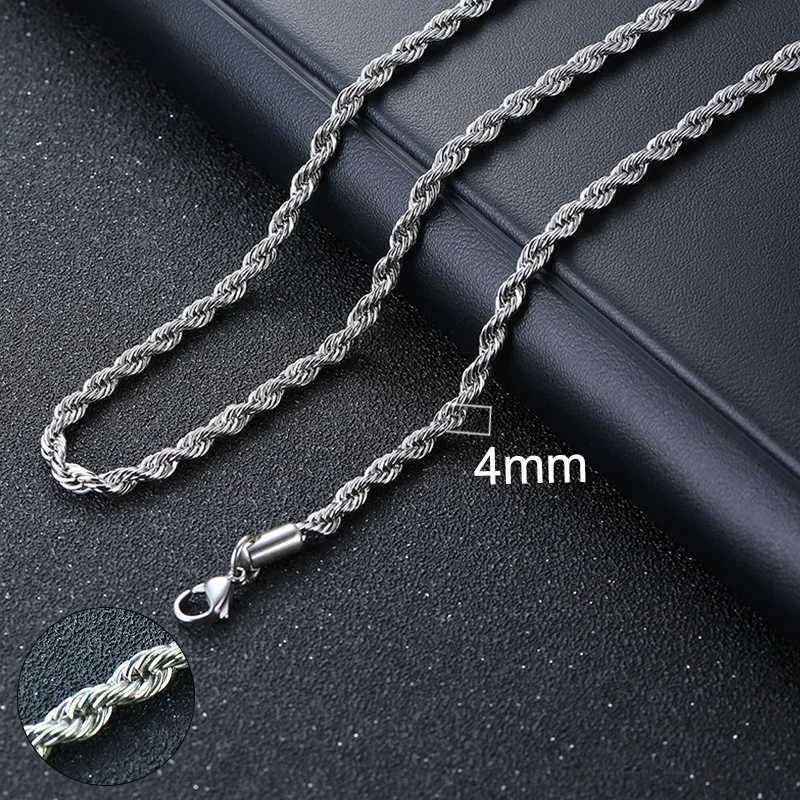 Corde en argent de 4 mm-45 cm